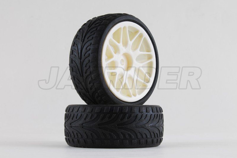 24mm Mesh Wheels (2pcs,White) with Radial Tires (Type A)