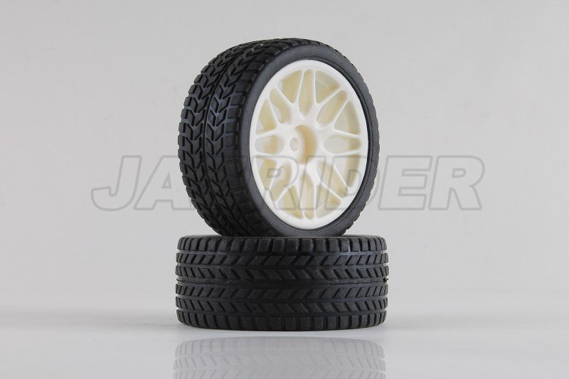 24mm Mesh Wheels (2pcs,White) with Radial Tires (Type B)