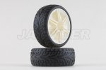 24mm Dual 6 Spoke Wheel (2pcs,White) with Radial Tires (Type A)