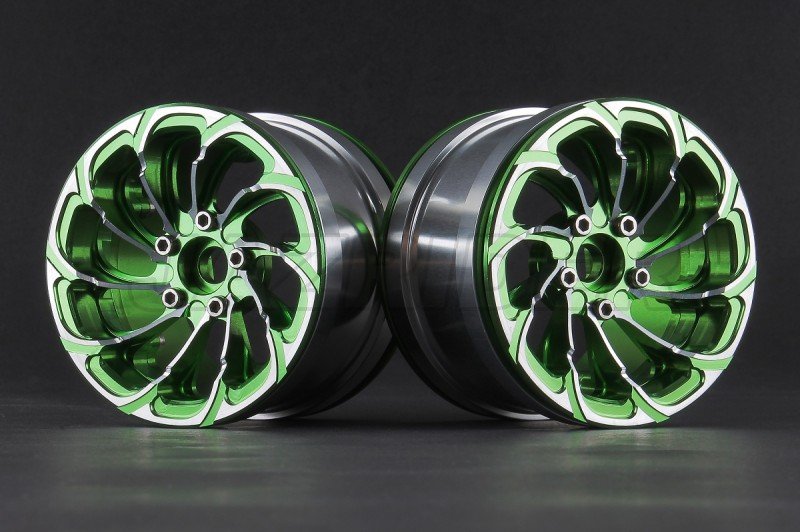 Aluminum 2.2\'\' 10-Spokes Cyclone Style Wheels - Green