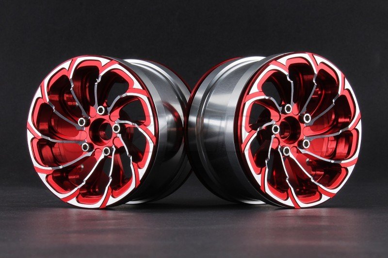 Aluminum 2.2\'\' 10-Spokes Cyclone Style Wheels - Red
