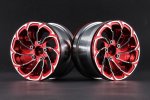 Aluminum 2.2'' 10-Spokes Cyclone Style Wheels - Red