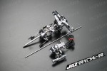 Alloy Main Rotor Head Assembly and Alloy Tail Rotor Holder Assembly Set For Align Trex T-rex 450 AE SE V2 Metal parts (Titanium) - Jazrider Brand [JR-HAG-TX450-016T]