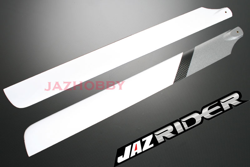 Align T-rex TRex 500 parts 3D 430mm Carbon Fiber Main Blade (Silver with White) - Jazrider Brand [JR-HAG-TX500-002]