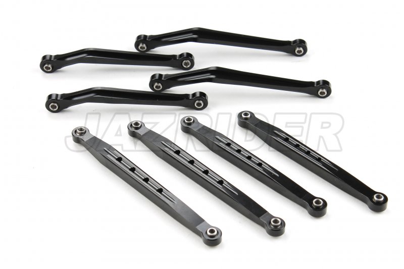 Tamiya CC-02 Chassis Aluminum Upper & Lower Suspension Link Arms Set (Black)