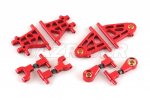 Tamiya TT-02 Aluminum Completed Front + Rear Suspension Arms Set (Red)